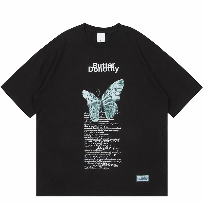 Letter Butterfly Print T Shirt Men Streetwear Hip Hop Harajuku Oversized T-Shirt Short Sleeve Black Men's Clothing Tops Tees
Letter Butterfly Print T Shirt Men Streetwear Hip Hop Harajuku Oversized T-Shirt Short Sleeve Black Men's Clothing Tops Tees