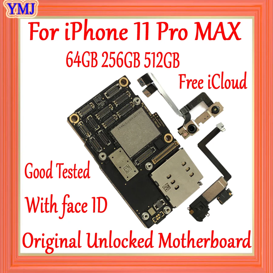 64G 256G 512G With Face ID for iPhone 11 Pro Max Motherboard unlocked,100% Original for iphone11 pro max Logic board Free iCloud
64G 256G 512G With Face ID for iPhone 11 Pro Max Motherboard unlocked,100% Original for iphone11 pro max Logic board Free iCloud
