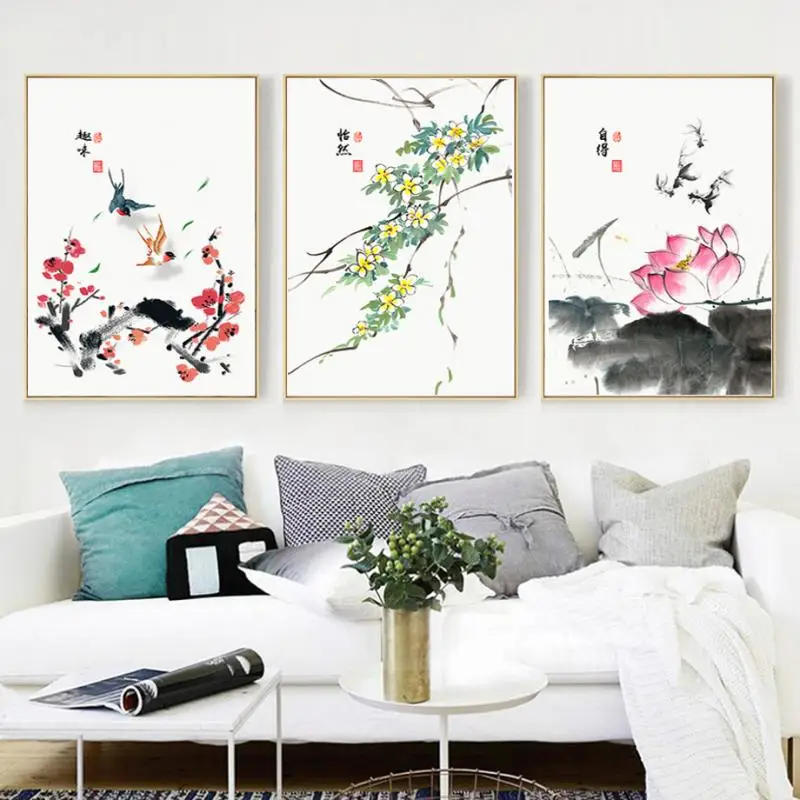 Chinese Style Art Ink Flower Retro Wall Painting Lotus Plum Home Decoration Printing Canvas Frameless Living Room Poster
Chinese Style Art Ink Flower Retro Wall Painting Lotus Plum Home Decoration Printing Canvas Frameless Living Room Poster