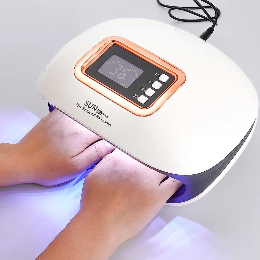 72W UV Lamp LED Nail With 36 LEDs Two Hand Dryer Manicure Curing Gel Polish Auto Sensor Clear Time Display | Красота и здоровье
