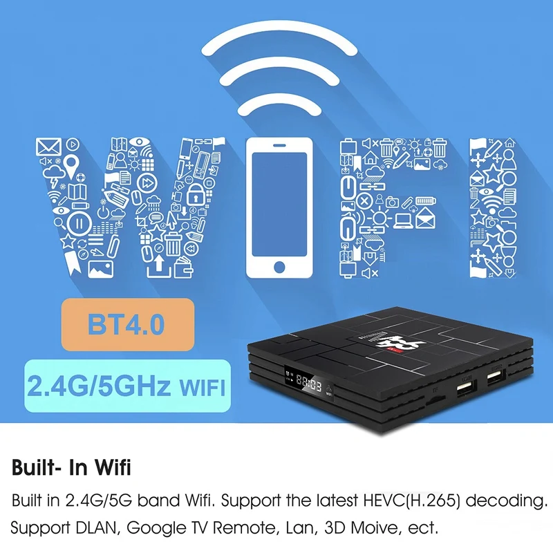 M96 TV BOX Android 9.0 2G+16G 5G Dual-Band WiFi Hotspot Set-Top Box TV Box with Infrared Remote Control
M96 TV BOX Android 9.0 2G+16G 5G Dual-Band WiFi Hotspot Set-Top Box TV Box with Infrared Remote Control