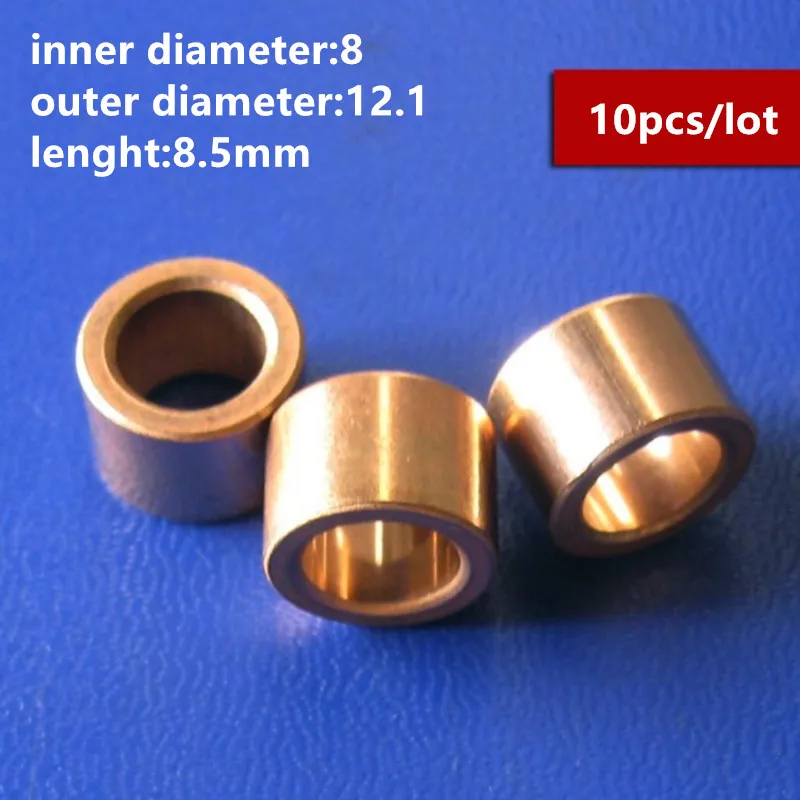10pcs/lot Powder Metallurgy Bearing Inner Diameter 8mm Outer Diameter 12.1mm Lenght 8.5mm Copper Sleeve for Boundary Friction
10pcs/lot Powder Metallurgy Bearing Inner Diameter 8mm Outer Diameter 12.1mm Lenght 8.5mm Copper Sleeve for Boundary Friction