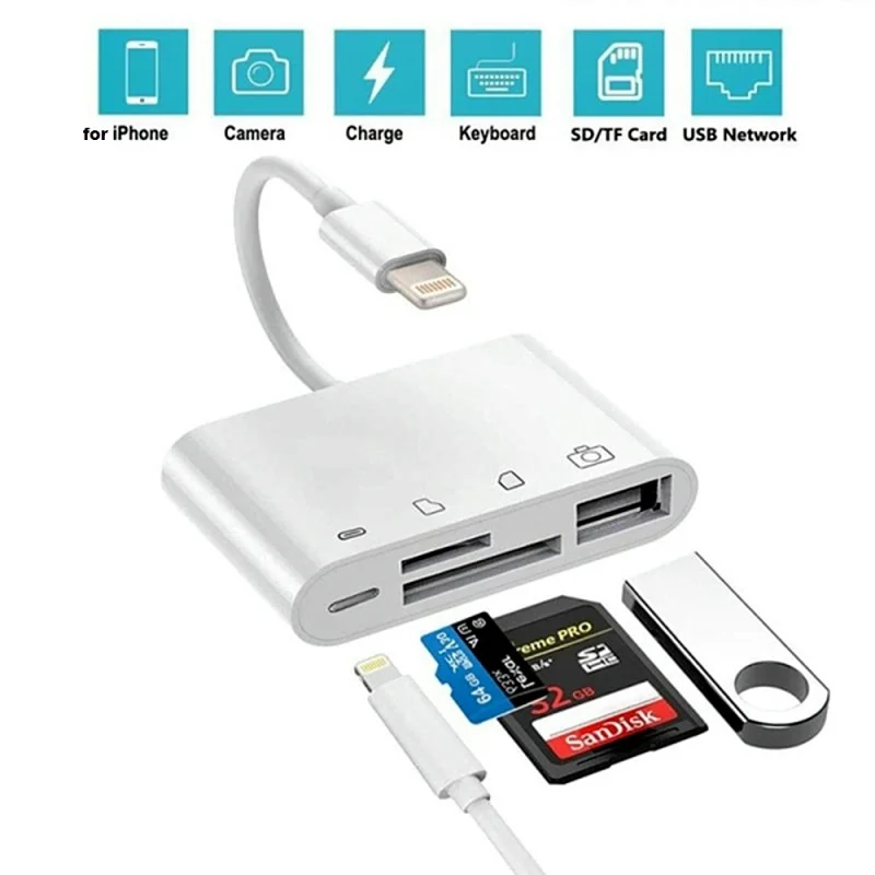 Four in One SD Card Reader OTG USB Cable Micro SD/TF Adapter Data Transfer Large current for Macbook Cell Phone iPhone | Мобильные