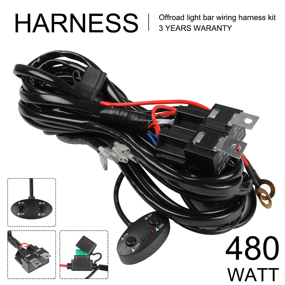 Wiring Harness 2 Lead 40A 12V Relay Light Control Push Button Switch LED Light Bar Wire Harness Driving Fog Work Light Wire Kit
Wiring Harness 2 Lead 40A 12V Relay Light Control Push Button Switch LED Light Bar Wire Harness Driving Fog Work Light Wire Kit