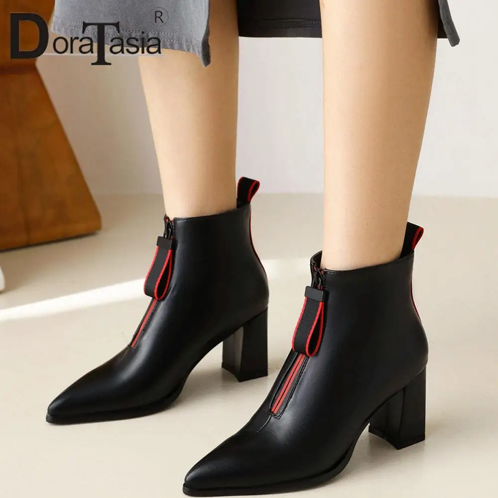 DORATASIA Plus Size 33-46 New Ladies Thick High Heels Ankle Boots Fashion Zip Pointed Toe Women Boots Party Office Shoes Woman
DORATASIA Plus Size 33-46 New Ladies Thick High Heels Ankle Boots Fashion Zip Pointed Toe Women Boots Party Office Shoes Woman