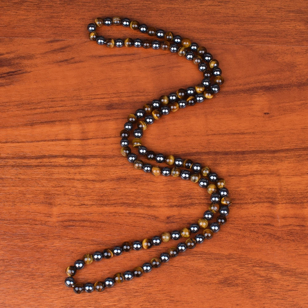 Natural Tiger Eye Stone Necklace Men New Fashion Hematite Beaded Necklaces Women for Magnetic Health Protection Handmade Jewelry
Natural Tiger Eye Stone Necklace Men New Fashion Hematite Beaded Necklaces Women for Magnetic Health Protection Handmade Jewelry