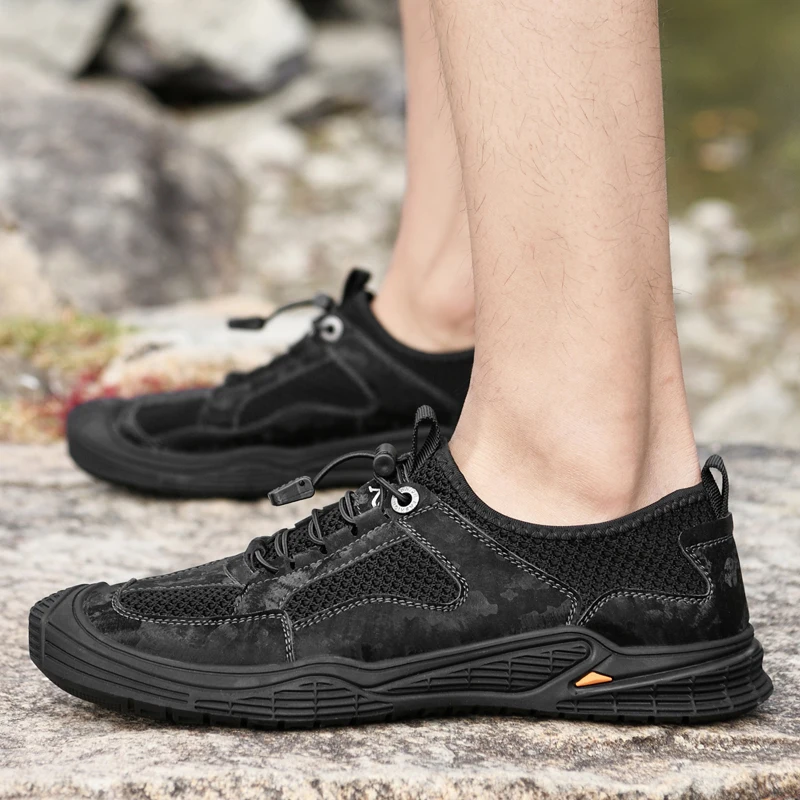 Мужские летние сетчатые сандалии Nice Pop, дышащая повседневная обувь из натуральной кожи, уличные мужские тапочки ручной работы, пляжные сандалии 
Мужские летние сетчатые сандалии Nice Pop, дышащая повседневная обувь из натуральной кожи, уличные мужские тапочки ручной работы, пляжные сандалии