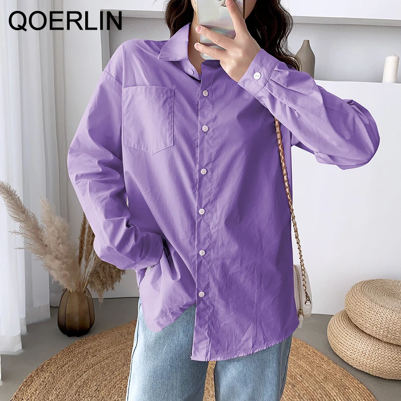 QOERLIN OL Style Office Outfits Single-Breasted Blouse Women Turn-Down Collar Full Sleeve Loose White Shirts Female Plus Size
QOERLIN OL Style Office Outfits Single-Breasted Blouse Women Turn-Down Collar Full Sleeve Loose White Shirts Female Plus Size