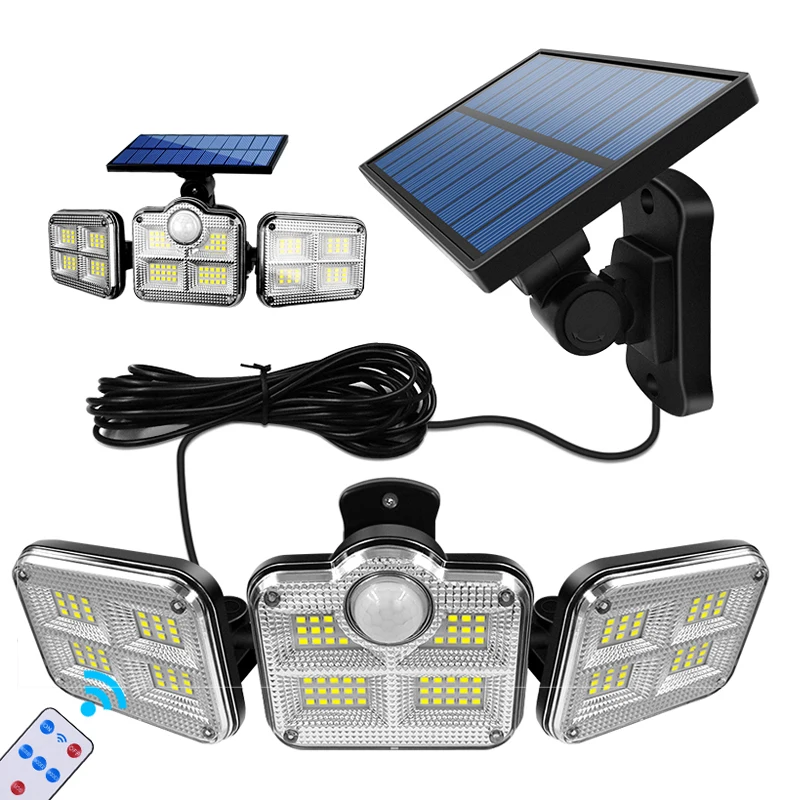 Solar Led Light Outdoor Lighting 3 Head Motion Sensor Wide Angle Illumination Super Bright Waterproof Remote Control Wall Lamp
Solar Led Light Outdoor Lighting 3 Head Motion Sensor Wide Angle Illumination Super Bright Waterproof Remote Control Wall Lamp