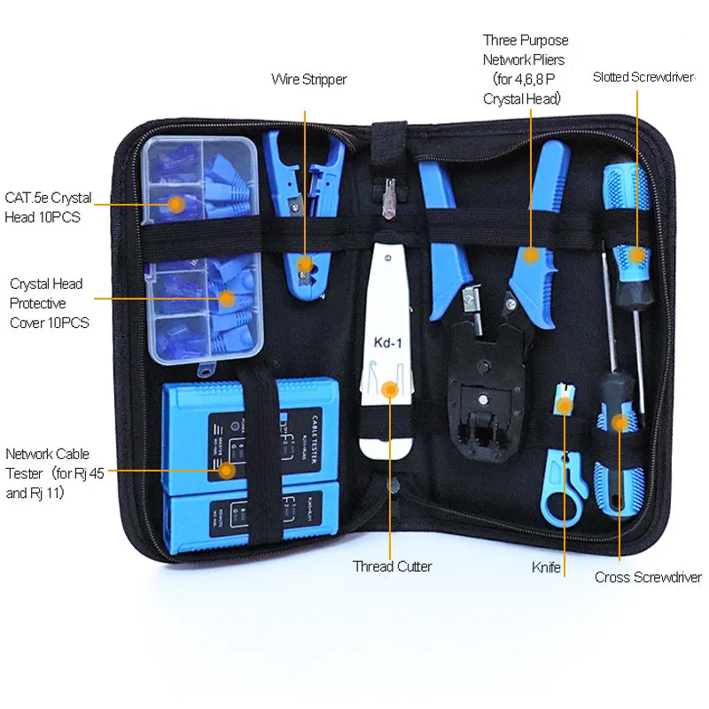 10 шт. набор инструментов для ремонта сети/наборы Тестер кабеля LAN RJ45 обжимной