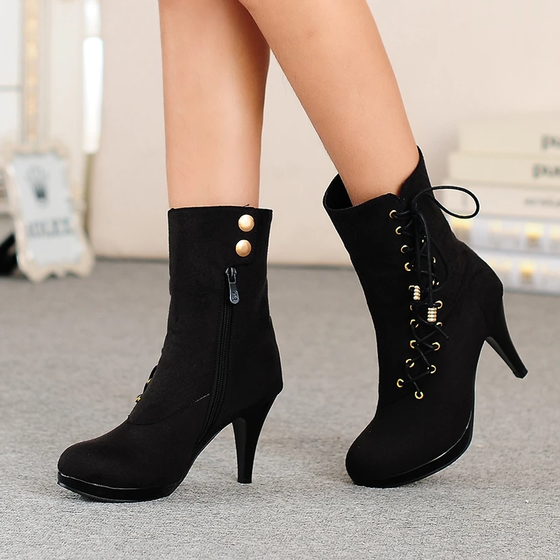 QPLYXCO Elegant fashion Ankle Boots Women 8.5cm high Heels Zip Autumn Winter Wedding Party Shoes Small and Plus size 31-48 907
QPLYXCO Elegant fashion Ankle Boots Women 8.5cm high Heels Zip Autumn Winter Wedding Party Shoes Small and Plus size 31-48 907
