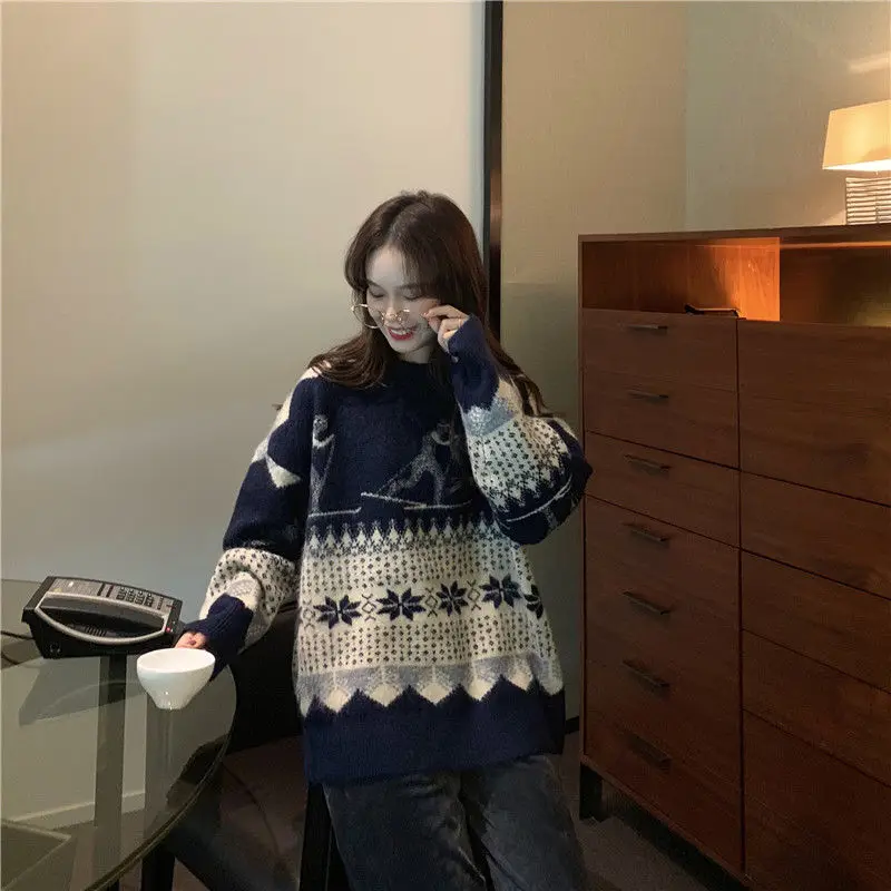Korean Autumn And Winter 2020 New Knitwear Loose Sweater Women's Fashion Wear Versatile Diamond Pullover Retro Top
Korean Autumn And Winter 2020 New Knitwear Loose Sweater Women's Fashion Wear Versatile Diamond Pullover Retro Top