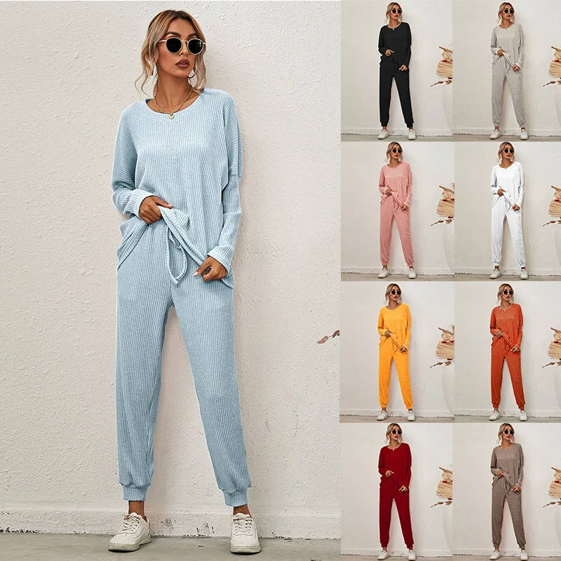 FAKUNTN Autumn and winter 2021 new European and American solid color long sleeve loose casual suit home clothes pajamas women
FAKUNTN Autumn and winter 2021 new European and American solid color long sleeve loose casual suit home clothes pajamas women