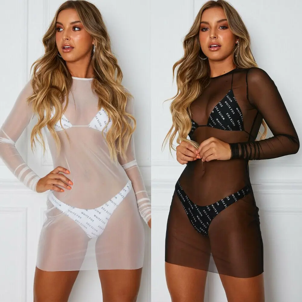 Sexy Bikini Cover Up Women Mesh Sheer See Through Sarong Bathing Suit Swimwear Beach Mini Dress Swimming Suits Cover-ups
Sexy Bikini Cover Up Women Mesh Sheer See Through Sarong Bathing Suit Swimwear Beach Mini Dress Swimming Suits Cover-ups