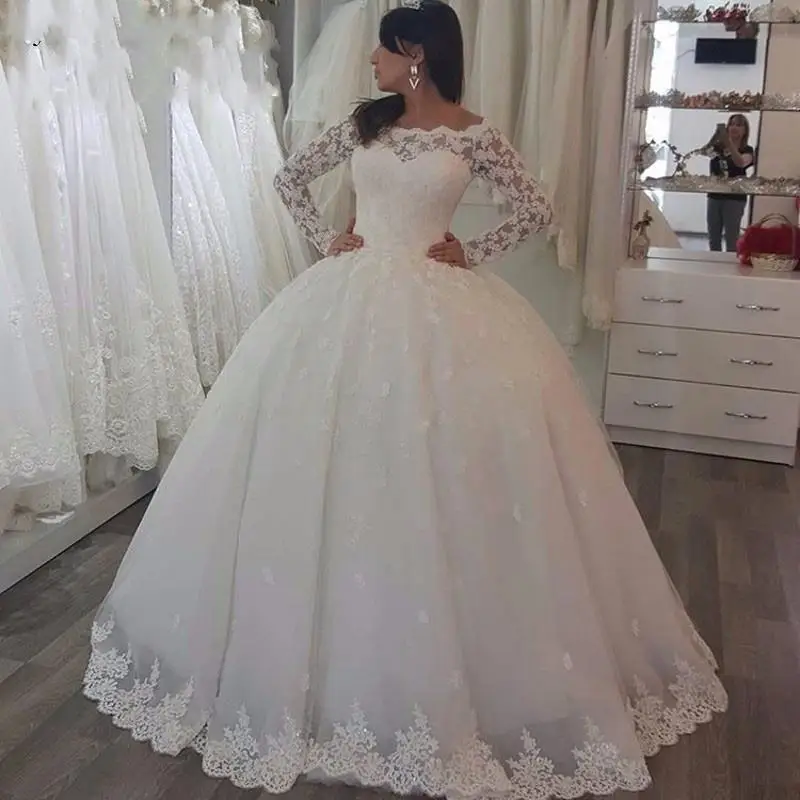 Vintage Lace Appliques Off The Shoulder Wedding Dresses Ball Gown Long Sleeves Wedding Gowns Custom Made Bride Dress
Vintage Lace Appliques Off The Shoulder Wedding Dresses Ball Gown Long Sleeves Wedding Gowns Custom Made Bride Dress