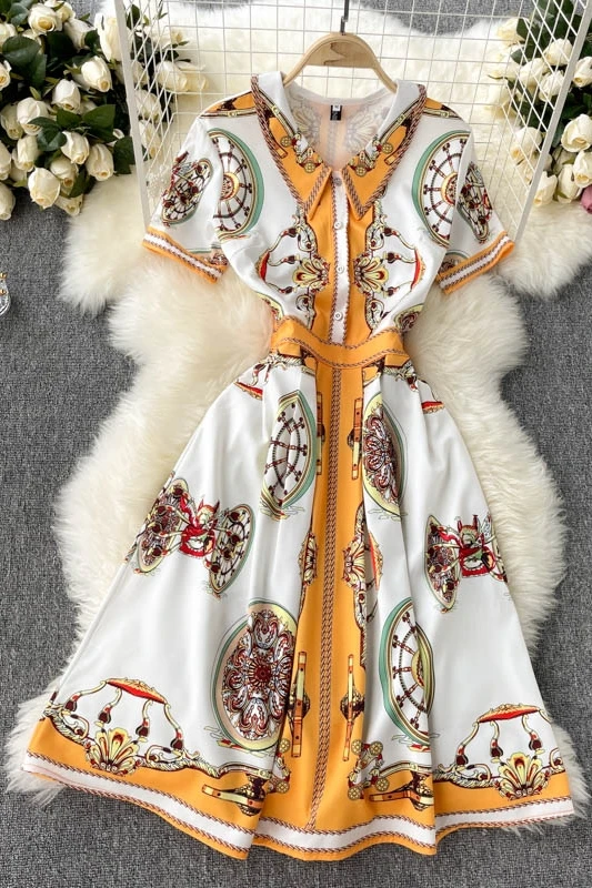 European women's dress 2021 new high-end light luxury celebrity fried street dress female design sense printed dress skirt
European women's dress 2021 new high-end light luxury celebrity fried street dress female design sense printed dress skirt