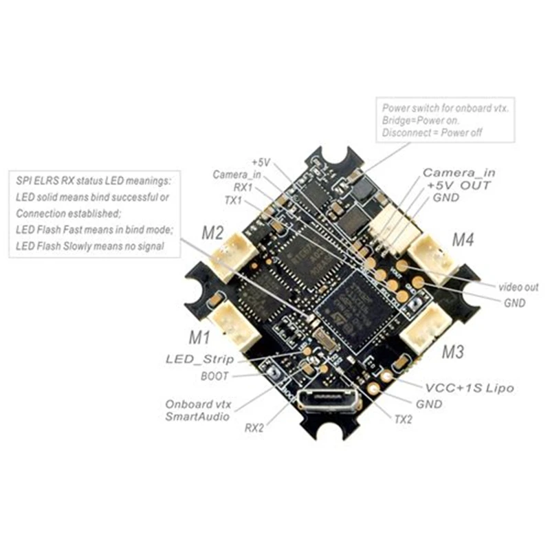 HappyModel CrazyF4 ELRS AIO 5in1 Flight Controller Built-in 900MHz ExpressLRS ELRS Receiver For FPV Drone
HappyModel CrazyF4 ELRS AIO 5in1 Flight Controller Built-in 900MHz ExpressLRS ELRS Receiver For FPV Drone