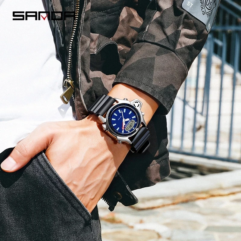 Часы SANDA мужские наручные кварцевые модные спортивные повседневные в стиле