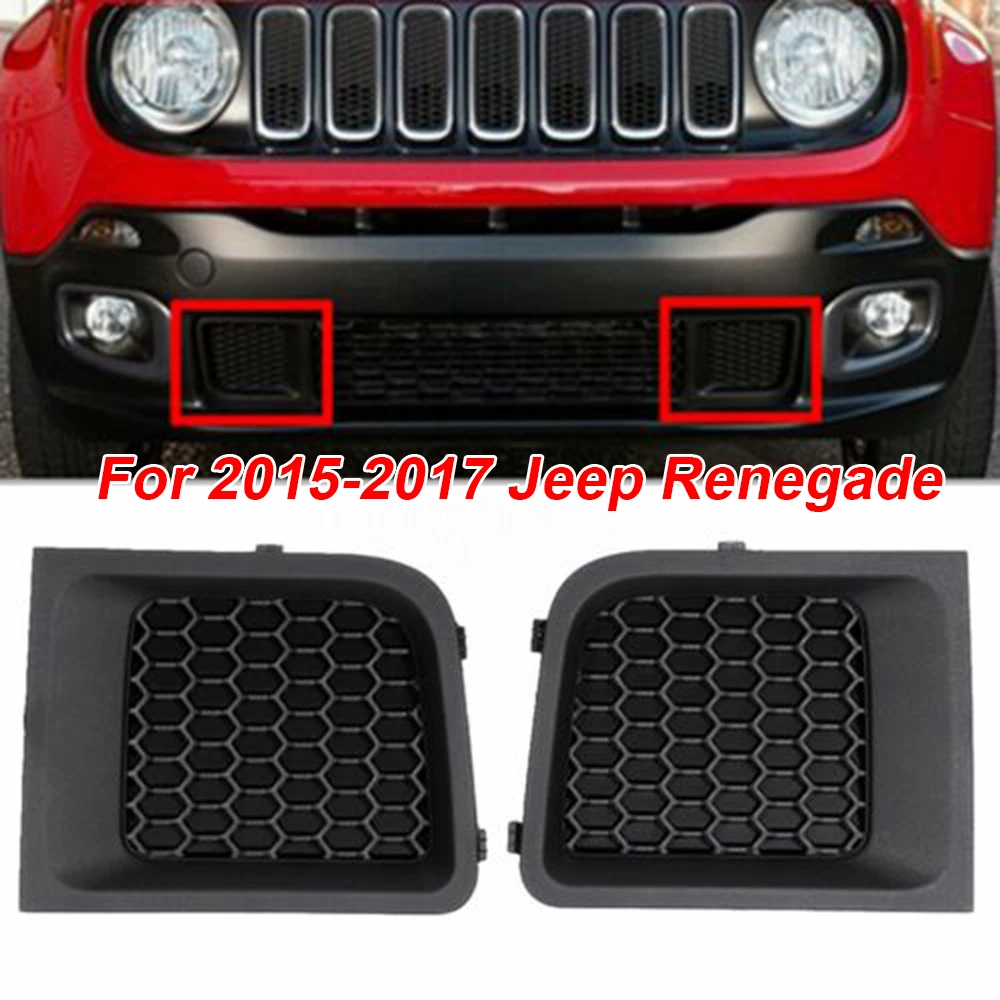 

ABS LH+RH Front Lower Bumper Grill Grille Bezel Cover For Jeep Renegade 2015-2017 Front & Radiator Grills