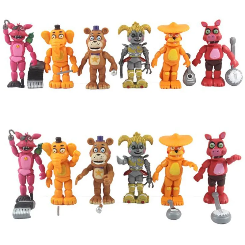 6 Pcs Five Night At Freddy Fnaf Anime Figure Bonnie Bear Girl Elephant Pig Action Figure Pvc Model Freddy Toys For Child Gifts
6 Pcs Five Night At Freddy Fnaf Anime Figure Bonnie Bear Girl Elephant Pig Action Figure Pvc Model Freddy Toys For Child Gifts