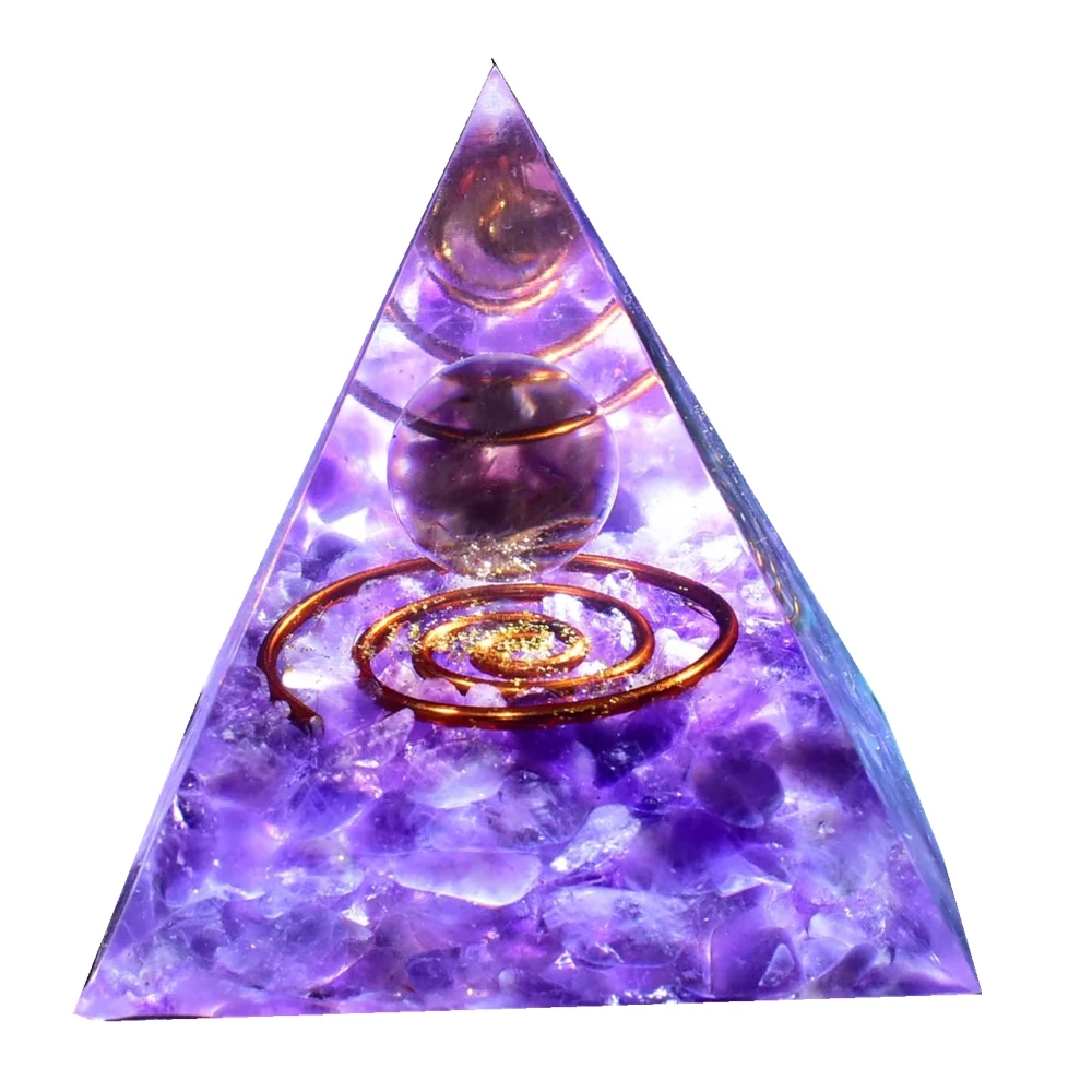 Orgonite Pyramid 60mm Amethyst Crystal Sphere With Obsidian Natural Cristal Stone Orgone Energy Healing Reiki Chakra Multiplier
Orgonite Pyramid 60mm Amethyst Crystal Sphere With Obsidian Natural Cristal Stone Orgone Energy Healing Reiki Chakra Multiplier