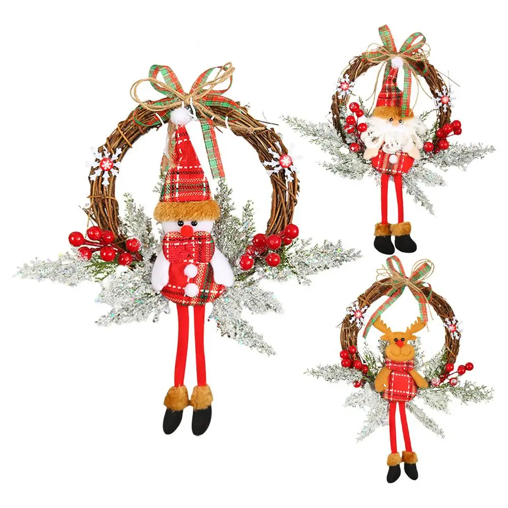 Christmas Wreaths Santa Claus Elk Snowman Front Door Wreath Red Berries Cute Doll Home Decorations Wooden Hanging Garland For In
Christmas Wreaths Santa Claus Elk Snowman Front Door Wreath Red Berries Cute Doll Home Decorations Wooden Hanging Garland For In