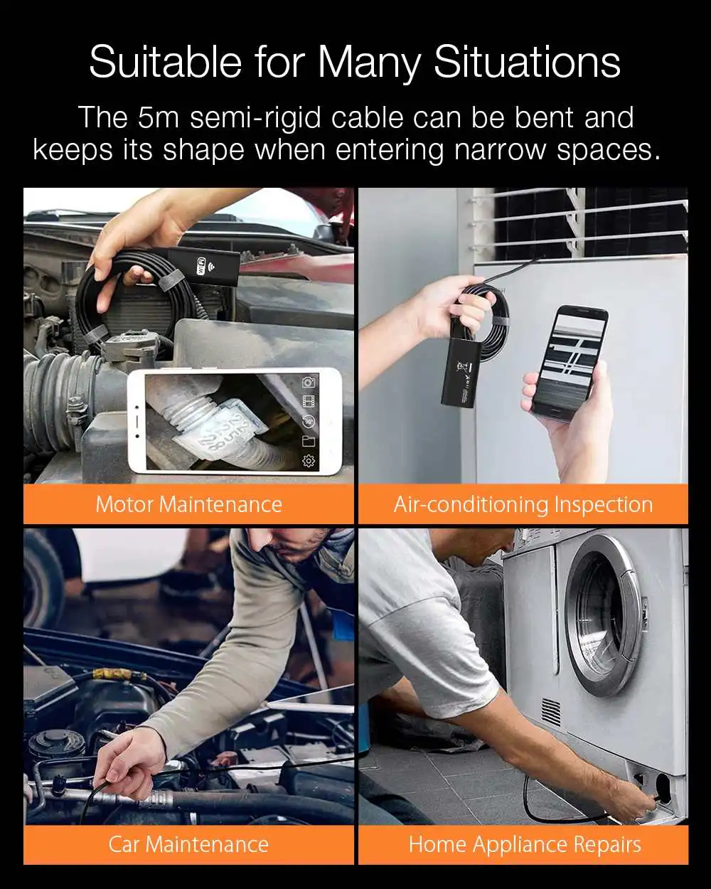 DIGOO DG-YPC99 5.5mm 720P 2 Megapixel Smart WIFI Borescope 3 in 1 Inspection Camera 1M/3M/5M Cable With 6 LED
DIGOO DG-YPC99 5.5mm 720P 2 Megapixel Smart WIFI Borescope 3 in 1 Inspection Camera 1M/3M/5M Cable With 6 LED