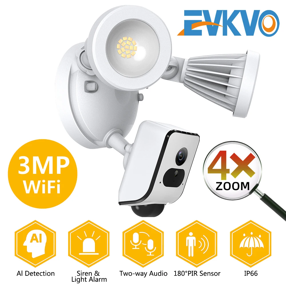 3MP AI прожектор Wi-Fi камера 1080P HD Wi-Fi IP-камера двустороннее Аудио Обнаружение движения водонепроницаемый яркий свет цветная камера ночного вид...
3MP AI прожектор Wi-Fi камера 1080P HD Wi-Fi IP-камера двустороннее Аудио Обнаружение движения водонепроницаемый яркий свет цветная камера ночного вид...