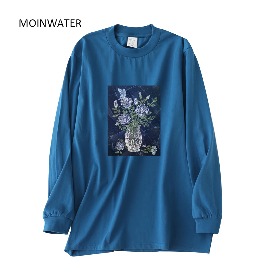 MOINWATER New Pattern Autumn Long Sleeve T shirts for Women Cotton Thick Fashion Blue Tees Female Spring Grey Tops MLT2131
MOINWATER New Pattern Autumn Long Sleeve T shirts for Women Cotton Thick Fashion Blue Tees Female Spring Grey Tops MLT2131