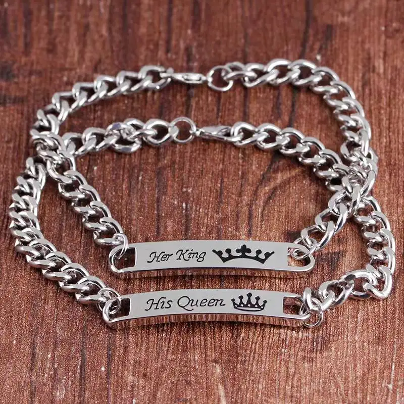 Hot Selling Jewelry For Women Couple Stainless Steel Lettering Wild Bracelet Crown Accessories Valentines Day Gift Pulseira
Hot Selling Jewelry For Women Couple Stainless Steel Lettering Wild Bracelet Crown Accessories Valentines Day Gift Pulseira