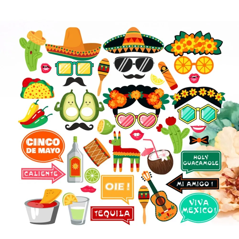 44pcs Mexico Party Photo Prop Funny Decor Prop for Carnival Festival Party 
44pcs Mexico Party Photo Prop Funny Decor Prop for Carnival Festival Party