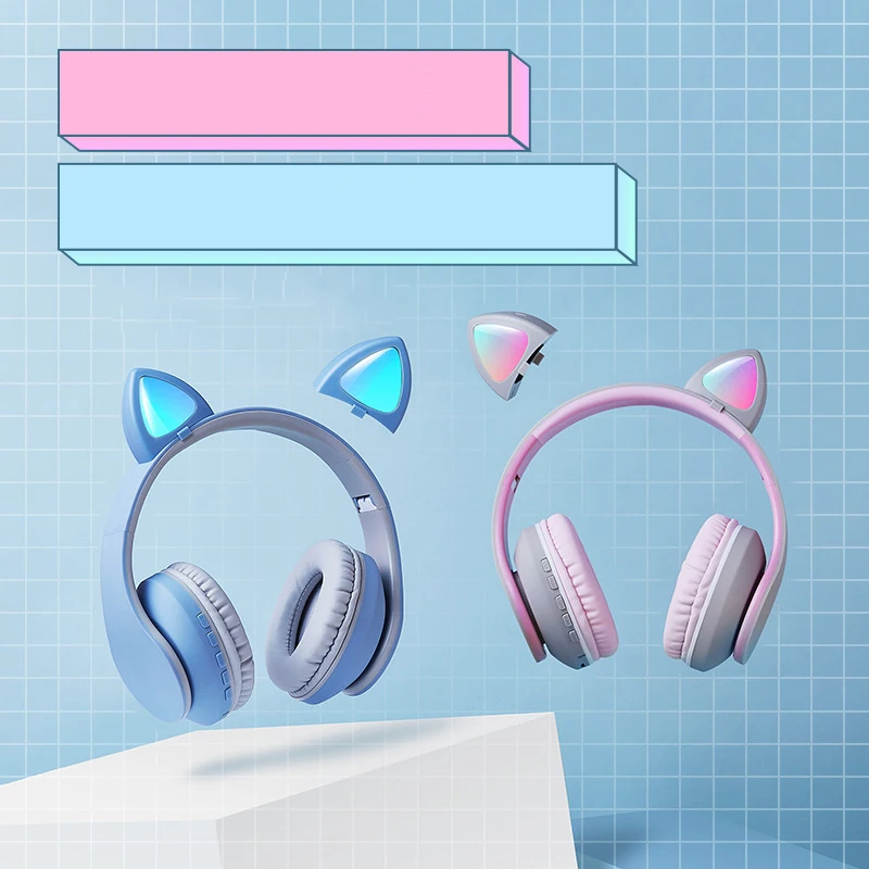 Bluetooth 5.0 Stereo Wireless Headphone Girls Cute With Detachable Ca Ear Foldable LED Light Glowing Headset
Bluetooth 5.0 Stereo Wireless Headphone Girls Cute With Detachable Ca Ear Foldable LED Light Glowing Headset