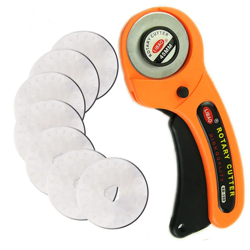 45mm Rotary Cutter Leather Cutting Tool Fabric Cutter Circular Blade DIY Patchwork Sewing Quilting Fit Olfa Cut
45mm Rotary Cutter Leather Cutting Tool Fabric Cutter Circular Blade DIY Patchwork Sewing Quilting Fit Olfa Cut