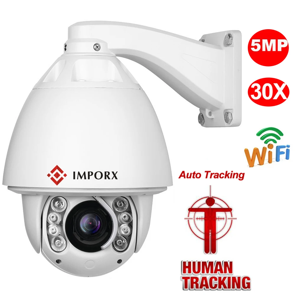 IMPORX 5MP 30X Optical Zoom WIFI Auto Track PTZ IP Camera SONY IMX335 AI Humanoid Detection Recognition Tracking Surveillance
IMPORX 5MP 30X Optical Zoom WIFI Auto Track PTZ IP Camera SONY IMX335 AI Humanoid Detection Recognition Tracking Surveillance