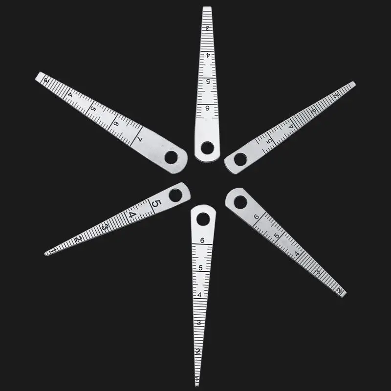 6 Pieces Of Tapered Stainless Steel 0-7mm Gauge Welding Inspection Ruler Aperture Scale Wedge Plug, Drilling Measurement Tool
6 Pieces Of Tapered Stainless Steel 0-7mm Gauge Welding Inspection Ruler Aperture Scale Wedge Plug, Drilling Measurement Tool