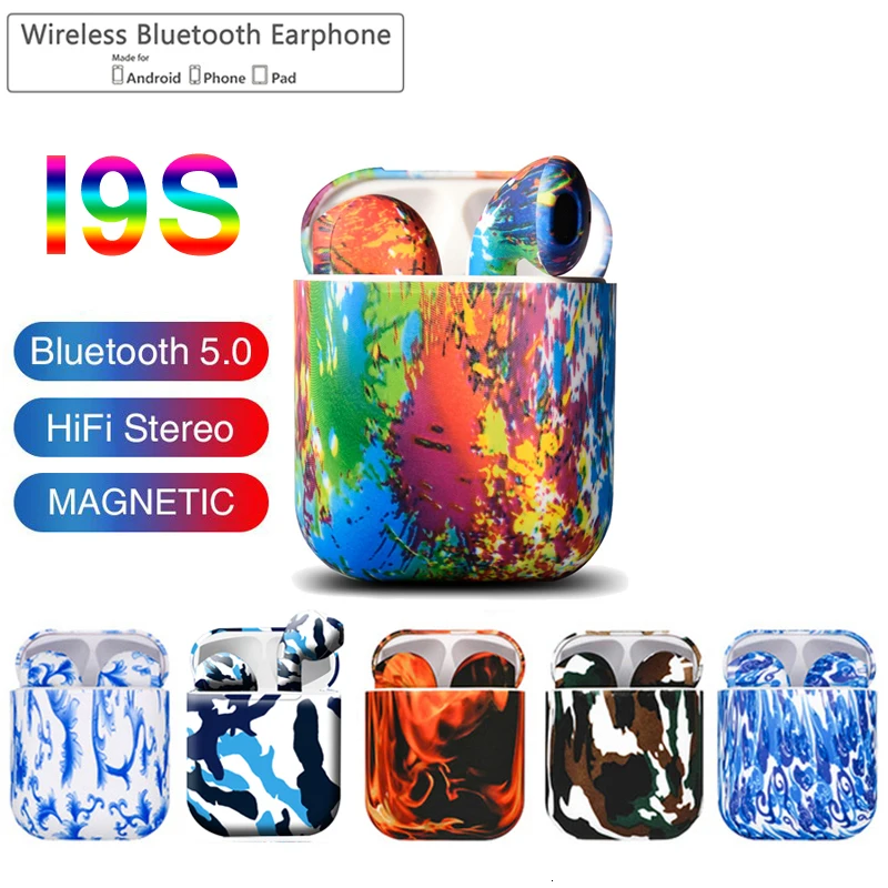 Беспроводные Bluetooth 5 0 наушники i9S TWS бинауральная фотогарнитура с зарядным боксом
