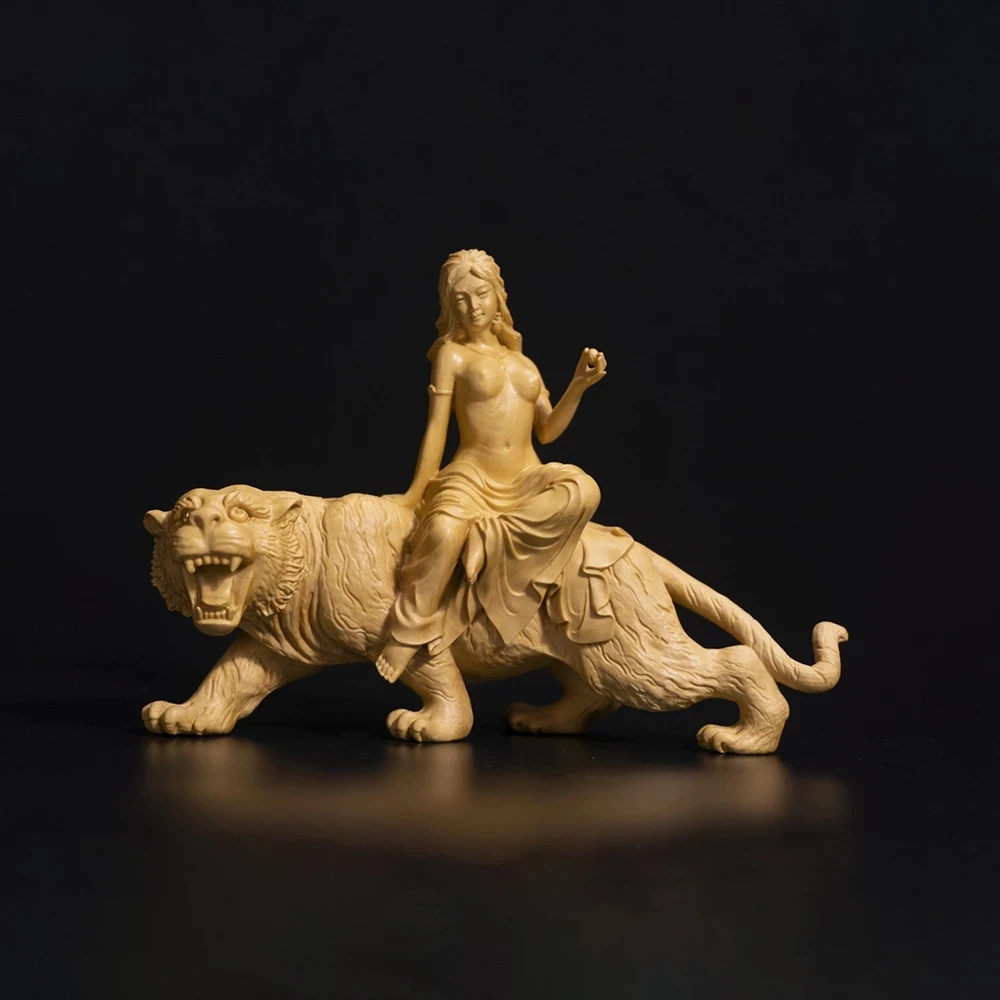 14cm Beauty Riding Tiger Sculpture Room Decoration Boxwood Figure Solid Wood Statue Home Decor
14cm Beauty Riding Tiger Sculpture Room Decoration Boxwood Figure Solid Wood Statue Home Decor