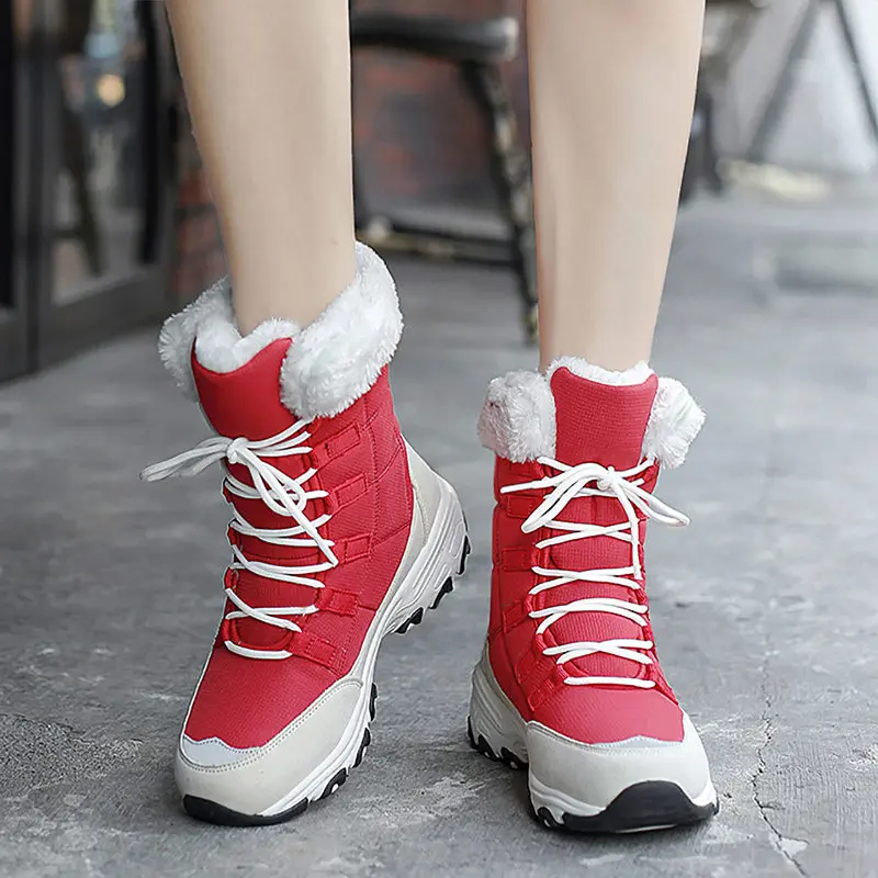 Plus Size Women's Boots Winter Faux Fur Warmest Shoes for Women 2021 High Top Lace Up Platform Boots Fashion Brand Snow Boot B65
Plus Size Women's Boots Winter Faux Fur Warmest Shoes for Women 2021 High Top Lace Up Platform Boots Fashion Brand Snow Boot B65