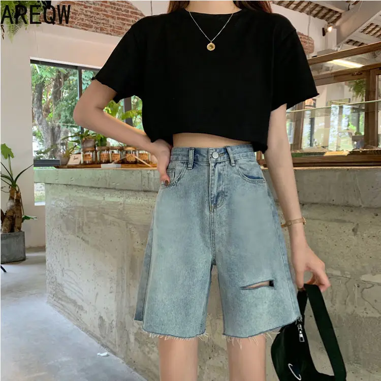 Summer Ins Retro High Waist Ripped Denim Shorts Female Loose Wild Wide-legged Thin Shorts Women
Summer Ins Retro High Waist Ripped Denim Shorts Female Loose Wild Wide-legged Thin Shorts Women
