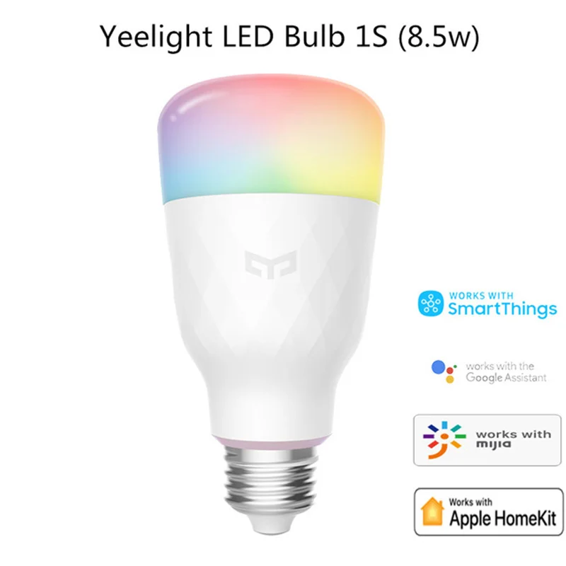 

Yeelight 1S Smart LED Bulb Colorful 800 Lumens 8.5W E27 Lemon RGB Smart Lamp For Smart Home App White/YLDP13YL