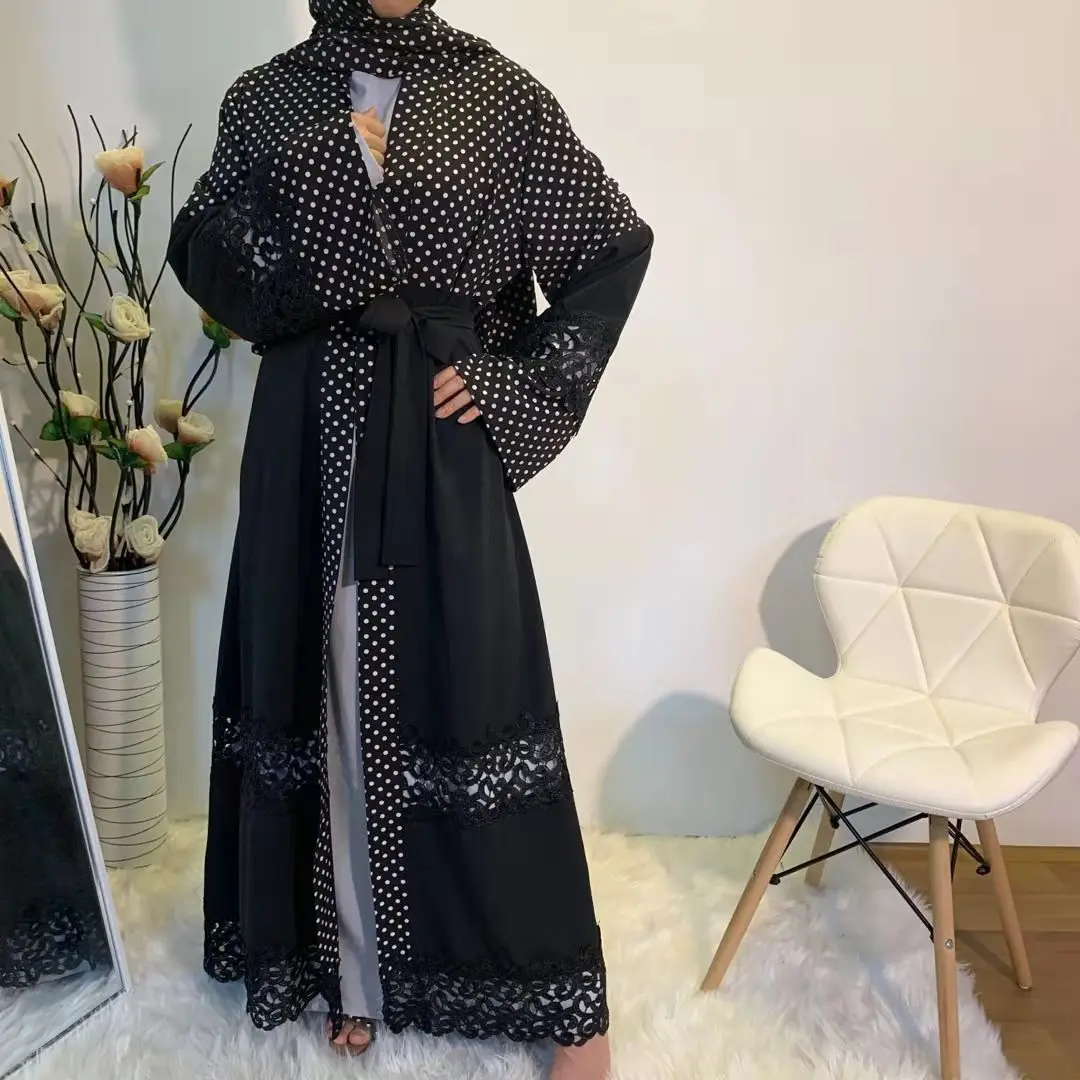 Wepbel Polka Dot Turkish Islamic Cardigan Muslim Black Lace Cardigan Kimono Hijab Stitching Abaya Ramadan Kaftan Dresses
Wepbel Polka Dot Turkish Islamic Cardigan Muslim Black Lace Cardigan Kimono Hijab Stitching Abaya Ramadan Kaftan Dresses