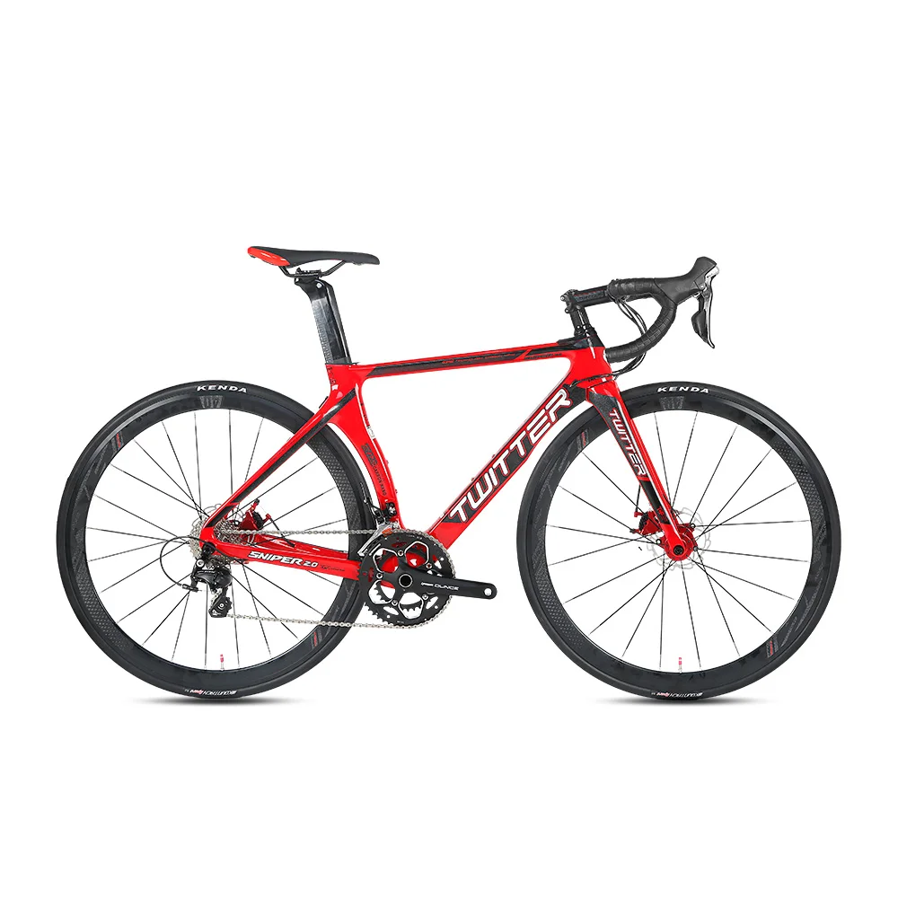 

TWITTER SNIPER2.0 700C 22 Speed Carbon Road Bike with Shimano105 R7000 Partial Groupset Road Bicycle with Thru Axle Disc Brake