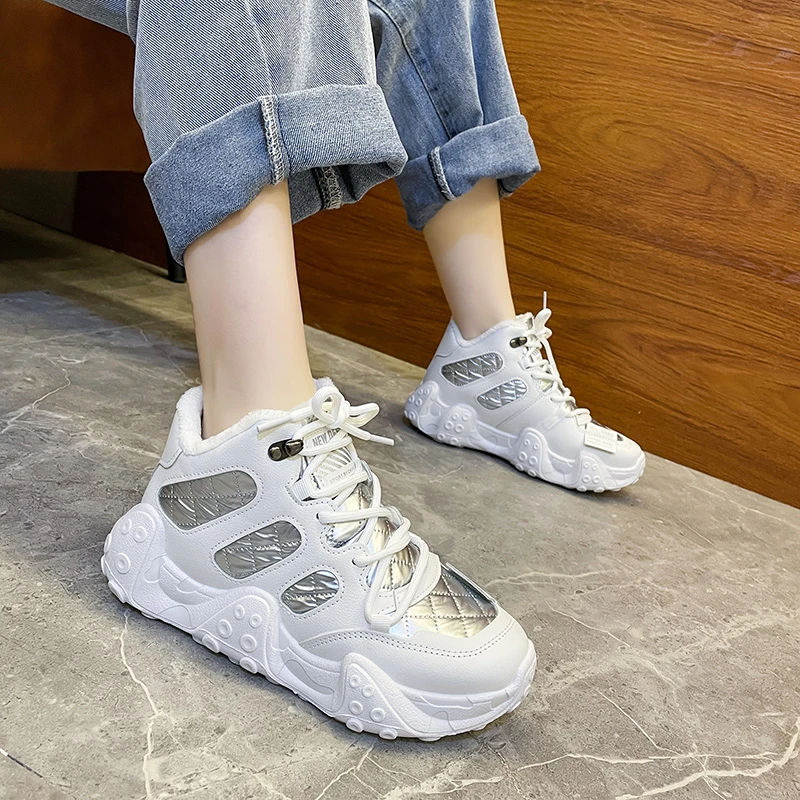 Кроссовки женские зимние на платформе, Вулканизированная подошва, плюшевые, теплая Повседневная обувь для тренировок
Кроссовки женские зимние на платформе, Вулканизированная подошва, плюшевые, теплая Повседневная обувь для тренировок