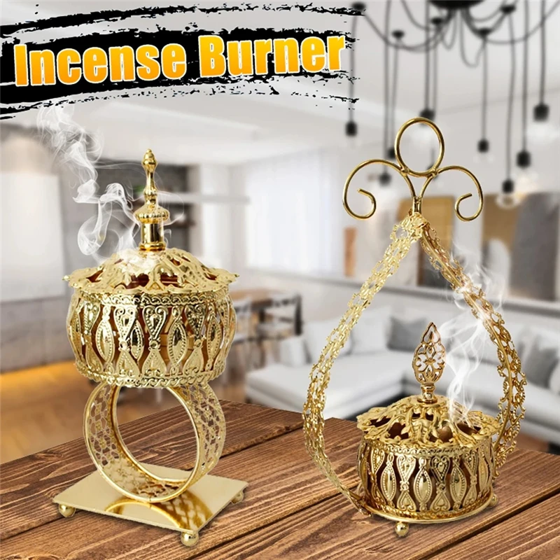 Golden Metal Incense Burner Home Bar Decorative Censer Festival Aroma Stove Adornment 
Golden Metal Incense Burner Home Bar Decorative Censer Festival Aroma Stove Adornment