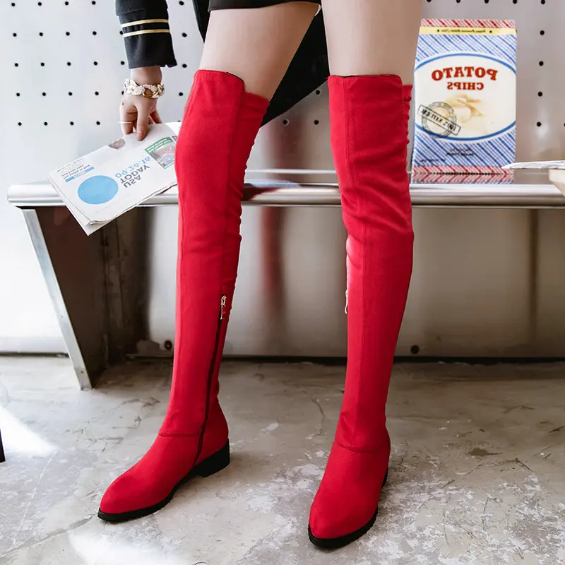 Thigh High Flat Boots Women Over the Knee Boots comfy Autumn Winter Faux Suede Zipper Boots Fashion Shoes Woman 2018 Black
Thigh High Flat Boots Women Over the Knee Boots comfy Autumn Winter Faux Suede Zipper Boots Fashion Shoes Woman 2018 Black