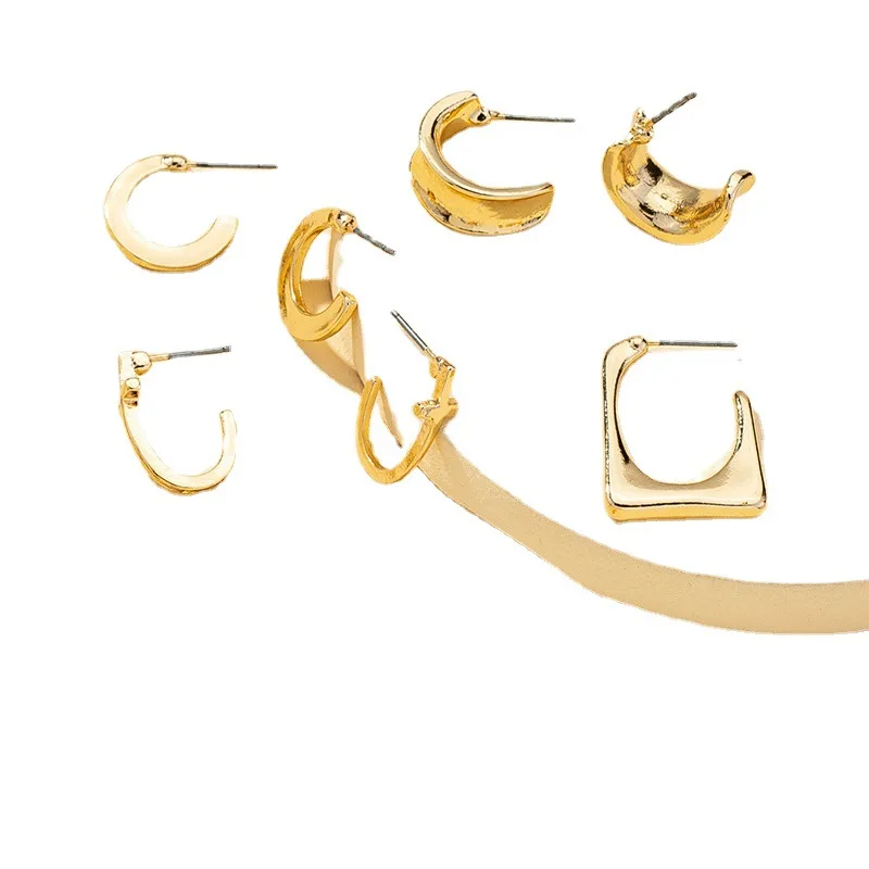 4 pairs/set Trendy Simple Gold Metal Stud Earring Set For Women Fashion Geometric Circle Square Earrings Set Party Jewelry
4 pairs/set Trendy Simple Gold Metal Stud Earring Set For Women Fashion Geometric Circle Square Earrings Set Party Jewelry