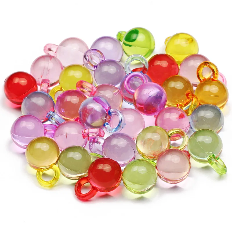 

18x11mm Round Ball Shape Mixed Colorful Transparent Acrylic Beads Loose Spacer Beads For Jewerly Making DIY Handmade Accessories