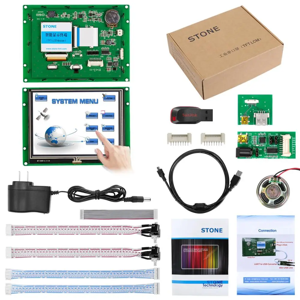 RS232/ RS485/ TTL UART Interface 5.6 inch HMI Touch Screen LCD Panel with Controller Board + Program
RS232/ RS485/ TTL UART Interface 5.6 inch HMI Touch Screen LCD Panel with Controller Board + Program