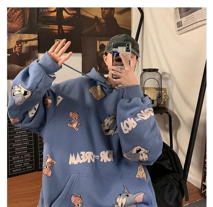 Cartoon Printed Oversized Hoodies Women Harajuku Pullover Casual Fashion Kawaii Unisex Sweatshirts Female Hoodie Winter 2021 New 
Cartoon Printed Oversized Hoodies Women Harajuku Pullover Casual Fashion Kawaii Unisex Sweatshirts Female Hoodie Winter 2021 New