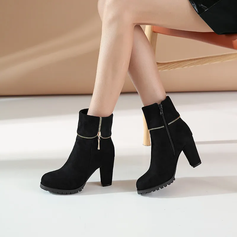 ASUMER 2020 new arrive 9cm high heel dress party shoes women ankle boots round toe flock zip elegant autumn winter boots woman
ASUMER 2020 new arrive 9cm high heel dress party shoes women ankle boots round toe flock zip elegant autumn winter boots woman